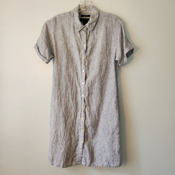 Tahari Dress Womens S Linen Shirt Dress Button Beach Coverup Boho Pool to Party - Picture 1 of 14